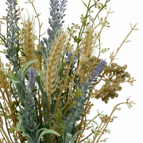 Floristik24 Artificial lavender bunch, silk flowers, field bouquet of lavender with ears of wheat and meadowsweet