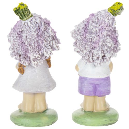 Product Decorative figurine of a flower boy and girl in lavender for living room and garden, 10cm, 2 pieces