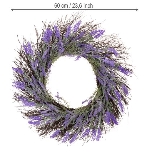 Product Lavender wreath for spring, door decoration, decorative item for the entrance area, 60cm