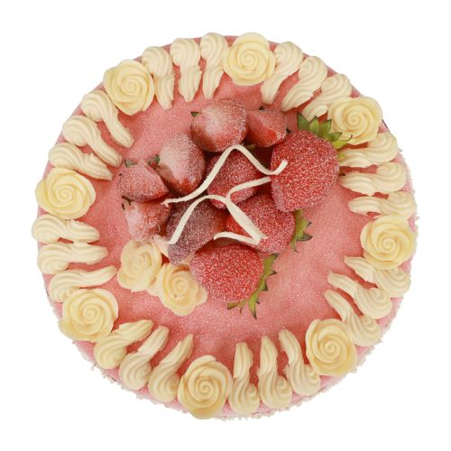 Floristik24 Food dummy, artificial cake strawberry cream Ø23cm H9.5cm