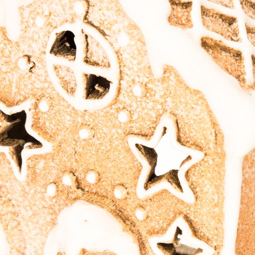 Gingerbread house tealight holder for standing and decorating, 13cm | Floristik24.ie