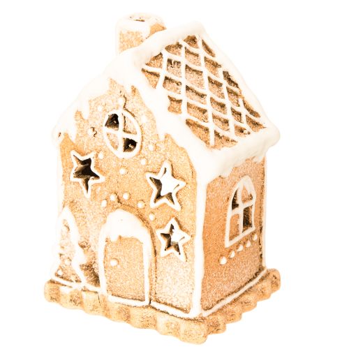 Gingerbread house tealight holder for standing and decorating, 13cm | Floristik24.ie