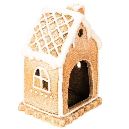 Gingerbread house tealight holder for standing and decorating, 13cm | Floristik24.ie