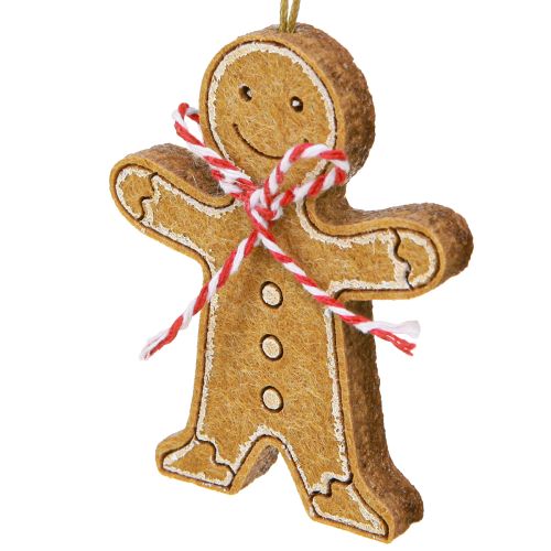 Floristik24 Gingerbread man decoration for hanging wood fiber assorted 8cm 12pcs