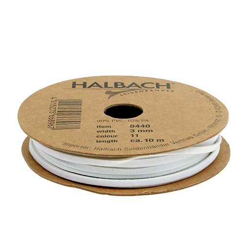 Floristik24 Leather cord white 3mm 10m