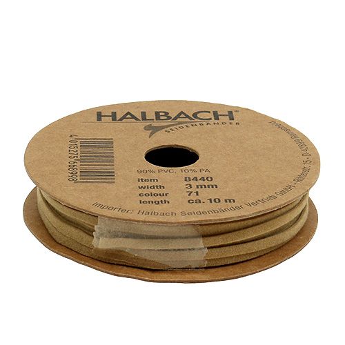 Floristik24 Leather cord matt light brown 3mm 10m