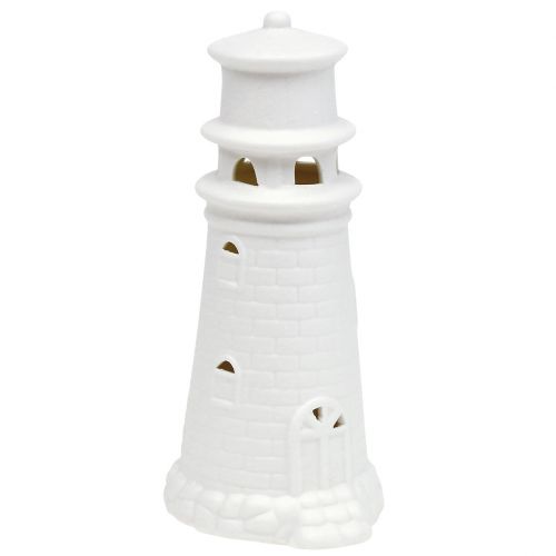 Floristik24 Lighthouse with LED 17.5cm matt white