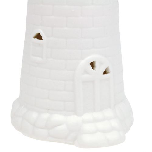 Floristik24 Lighthouse with LED 17.5cm matt white