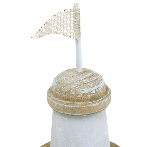 Floristik24 Lighthouse decoration, maritime, wooden lighthouse red, beach party H31cm