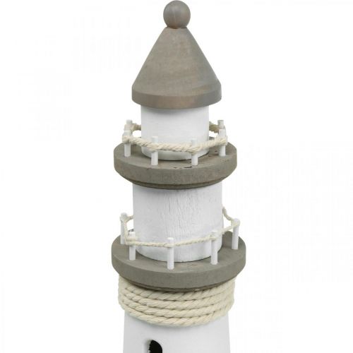 Floristik24 Lighthouse wooden decoration maritime white, brown Ø12cm H48cm