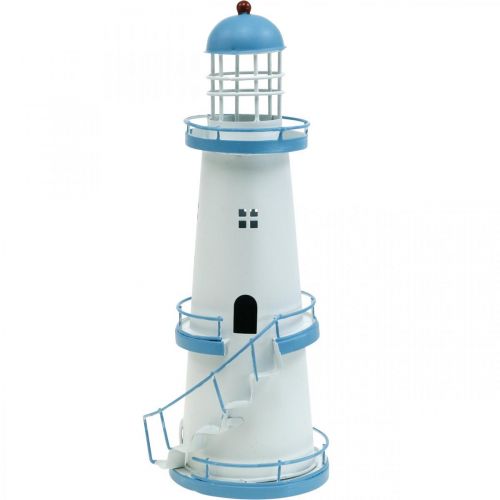 Floristik24 Lighthouse light blue metal decoration Maritime decoration
