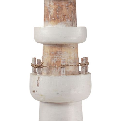 Floristik24 Lighthouse decoration maritime decoration wood natural white 58cm
