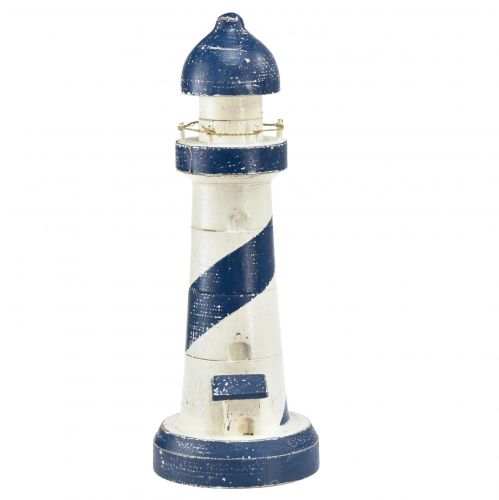 Floristik24 Lighthouse Maritime table decoration blue white Ø10.5cm H28.5cm