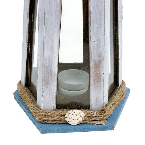 Floristik24 Lighthouse as a tealight holder natural blue H32cm