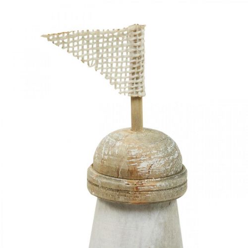 Product Wooden lighthouse maritime wooden decoration red white H30.5cm