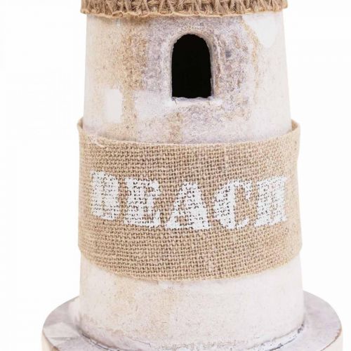 Floristik24 Wooden Lighthouse Maritime Wood Deco White H25cm