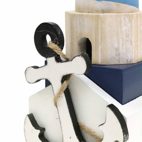 Maritime deco lighthouse light blue 34cm | Floristik24.ie