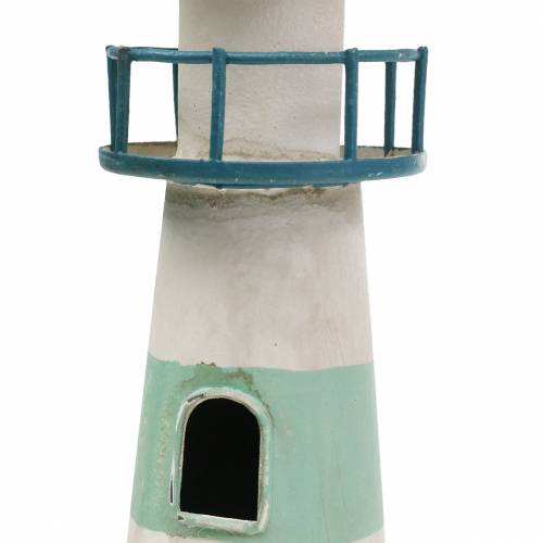 Product Lighthouse turquoise, white Ø10.5cm H35cm