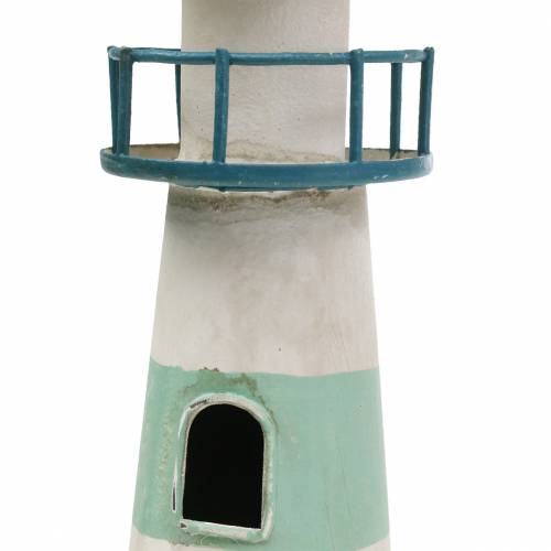 Floristik24 Lighthouse turquoise, white Ø10.5cm H35cm
