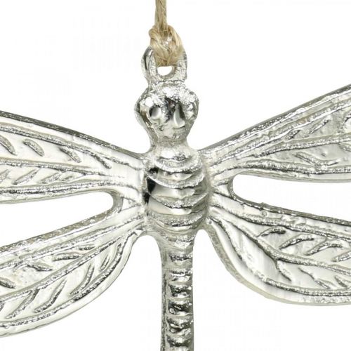 Dragonfly made of metal, summer decoration, decorative dragonfly for hanging silver W12.5cm