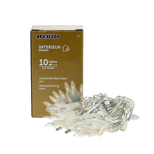 Floristik24 Mini light chain 10er 1,5m for indoor use transparent/clear