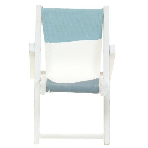 Floristik24 Decorative deck chair white-blue-gray H10cm