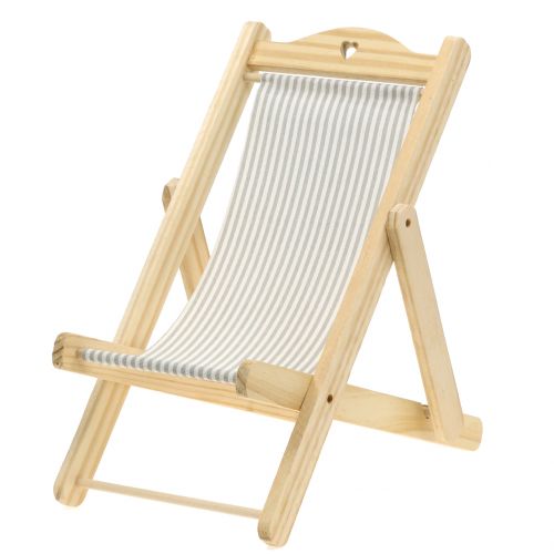 Deco deck chair gray-white H24cm