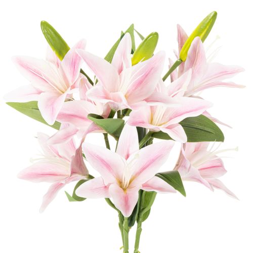 Artificial lily flower, stem flower, decoration, 68cm, 3 pieces | Floristik24.ie