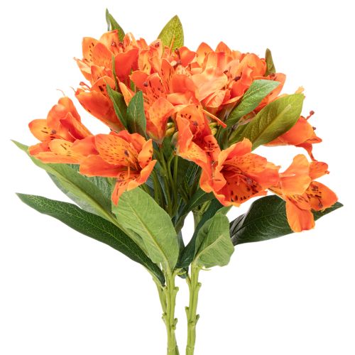 Artificial Alstroemeria Orange flower, artificial bouquet decoration, 75cm, 3 pieces