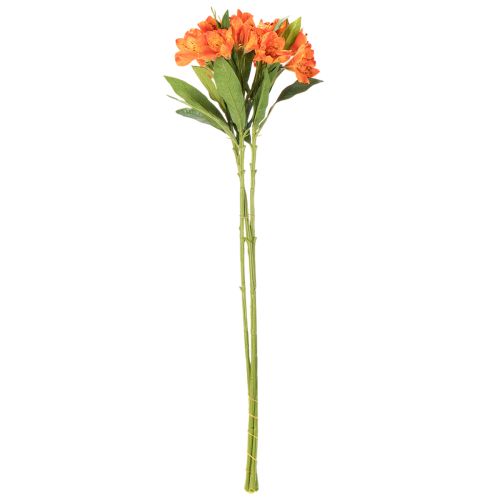 Artificial Alstroemeria Orange flower, artificial bouquet decoration, 75cm, 3 pieces | Floristik24.ie