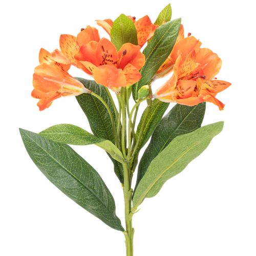 Artificial Alstroemeria Orange flower, artificial bouquet decoration, 75cm, 3 pieces | Floristik24.ie