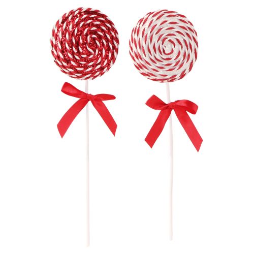 Floristik24 Lollipop Christmas Decoration Red White Lolly Foam H30cm 2pcs