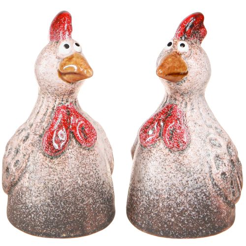 Floristik24 Funny Decorative Chicken Ceramic Decoration Figure Easter 10.5cm 4 Pcs