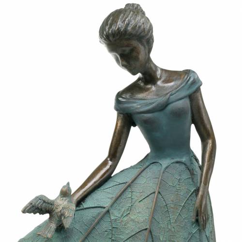 Product Garden figure girl in flower dress bronze/green H52.5cm