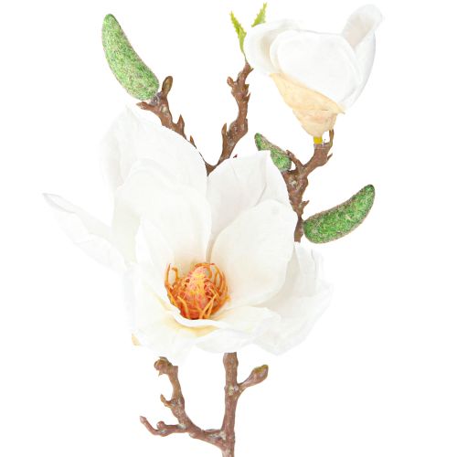 Magnolia White Artificial Flower Buds Decoration Branch H40cm 2pcs
