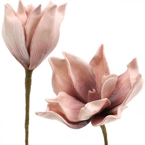 Floristik24 Artificial magnolia old pink artificial flower foam flower Ø10cm 6pcs
