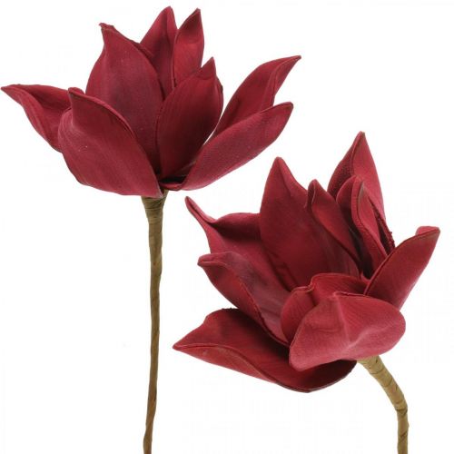 Artificial magnolia red artificial flower foam flower decoration Ø10cm 6pcs