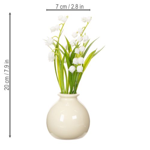 Artificial bouquet of lilies of the valley in a classic vase, ideal for home decor, 20cm