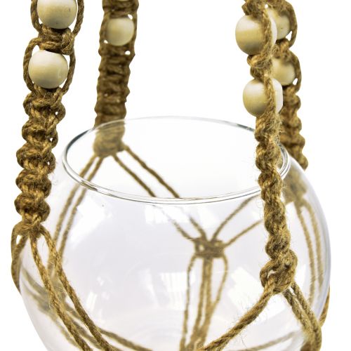 Product Macrame hanging basket glass vase round hanging decoration Ø13cm H75cm