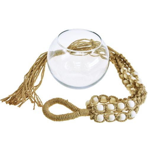 Floristik24 Macrame hanging basket glass vase round hanging decoration Ø13cm H75cm