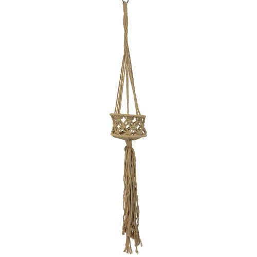Macrame Hanging Decoration Boho Beige Brown Ø12cm H79cm Plant Hanger
