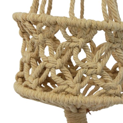 Product Macrame Hanging Decoration Boho Beige Brown Ø12cm H79cm Plant Hanger
