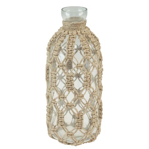 Macrame bottle glass decorative vase natural jute Ø10.5cm H26cm