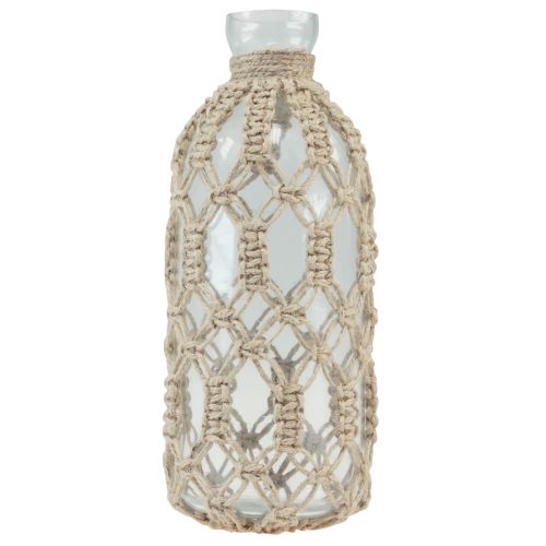 Product Macrame bottle glass decorative vase natural jute Ø10.5cm H26cm