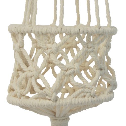 Product Macrame Hanging Decoration Boho Style Ø12cm H79cm Cream - Hanging Planter Wall Decoration