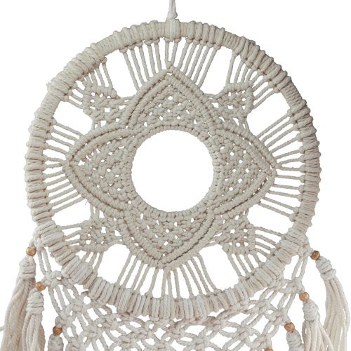 Product Macrame Dreamcatcher Wall Hanging Cream Boho Wall Decoration Handmade 29×72cm for Living Room & Bedroom
