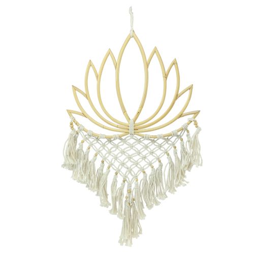 Floristik24 Macrame wall decoration lotus decoration bamboo natural cream 70cm