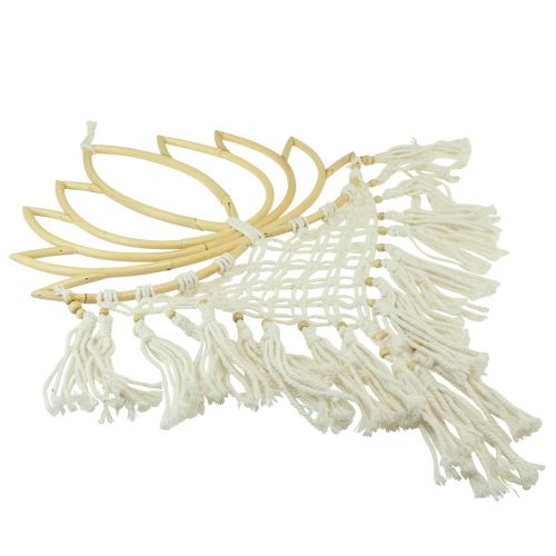 Floristik24 Macrame wall decoration lotus decoration bamboo natural cream 70cm