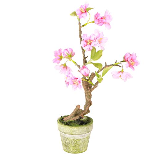 Product Artificial almond tree in pot with pink flowers H28cm