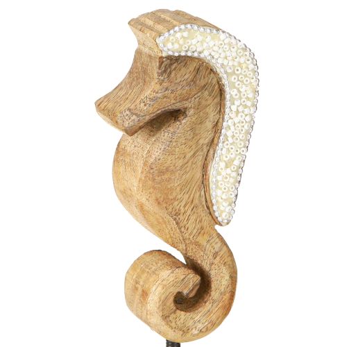 Product Mango wood decoration seahorse with pearls table decoration maritime 20cm